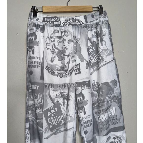 Disney Mickey Goofy 90th Anniversary Track Pants Gray White Graphic Print Small - Picture 2 of 7